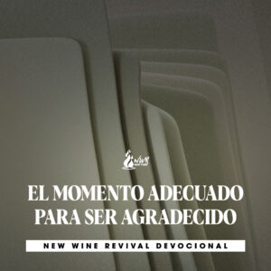 Read more about the article EL MOMENTO ADECUADO PARA SER AGRADECIDO